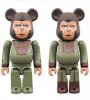 Planet of The Apes Cornelius & Zira 100% Bearbrick 2 Pack Medicom