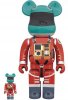 2001 A Space Odyssey Orange Space Suit Bearbrick 400% & 100% Medicom