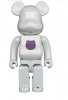 1St Model White Chrome 400% Bearbrick Figure by Medicom