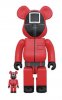 Squid Game Guard Square Bearbrick 400% & 100% 2 Pack Medicom