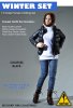 1/6 Scale Color (B) Black Clothing Winter Female Set Flirty Girl 