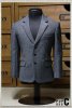 Pop Toys 1/6 Style Series Men's striped Suit in Light Grey POP-X22C