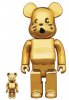 NYA Flocky Bearbrick Gold Plated Version 400% & 100% 2 Pack Medicom