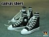 1/6 Scale Female Black Canvas Shoes for 12 inch figures TTL Toys