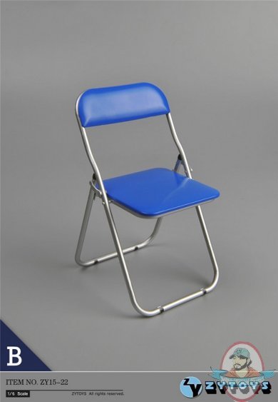 ZYTOYS 1:6 Action Accessories Folding Chair in Blue ZY-15-22B
