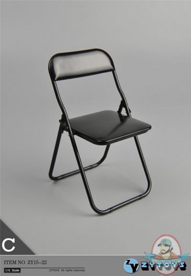 ZYTOYS 1:6 Action Accessories Folding Chair in Black ZY-15-22C