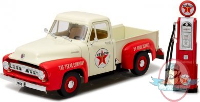 1:18 1953 Ford F-100 Texaco with Vintage Texaco Gas Pump Greenlight