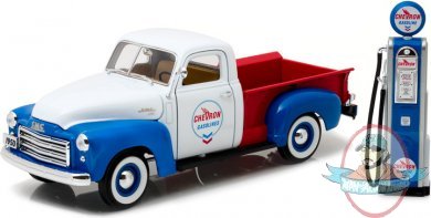 1:18 1950 GMC 150 Chevron with Vintage Chevron Pump Greenlight