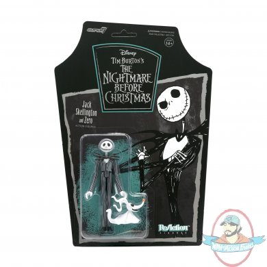 Disney NBX Jack Skellington and Zero ReAction Figure Super 7 