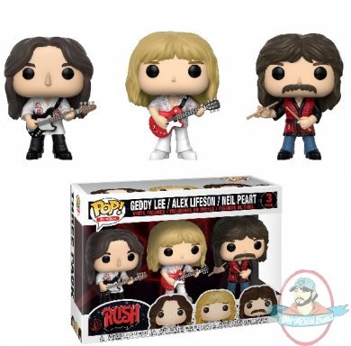 POP! Rocks Rush: Geddy Alex Neil 3-pack Vinyl Figures By Funko
