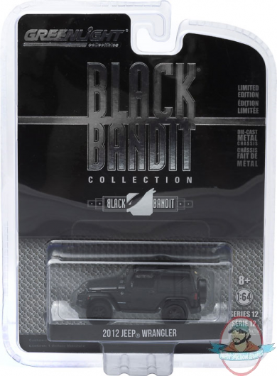 1:64 Black Bandit Series 12 2012 Jeep Wrangler Greenlight