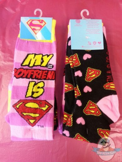 Dc Superheroes My Boyfriend Is Superman 2 Pair Pack Socks DCX0013K2