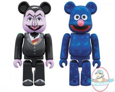 Bearbrick Sesame Street Count Von Count & Grover 2 Pack by Medicom 