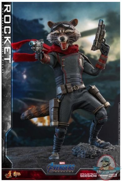 1/6 Scale Avengers Endgame Rocket Figure Hot Toys 904925 1/6 Scale Avengers Endgame Rocket Figure Hot Toys 904925