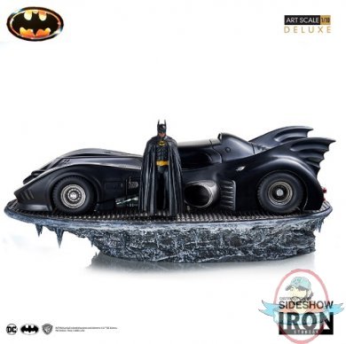 1:10 Dc Batman & Batmobile Deluxe Statue Iron Studios 905009