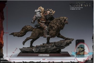 Warcraft Blackhand Riding Wolf Standard Statue Dam Toys 905489