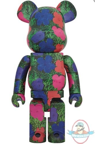 Andy Warhol Flowers 1000% Bearbrick by Medicom Andy Warhol Flowers 1000% Bearbrick by Medicom