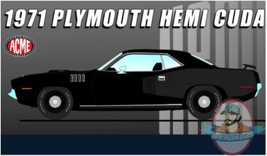 1:18 Scale 1971 Plymouth HEMI Cuda Black Acme A1806124