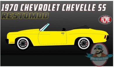1:18 Scale 1970 Chevrolet Chevelle SS Convertible Restomod Yellow Acme