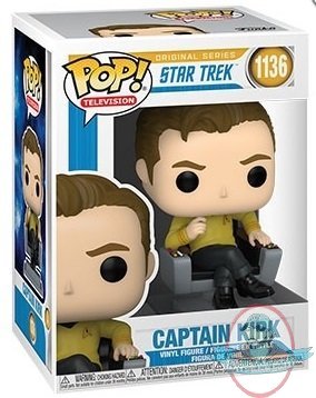 Pop! Tv Star Trek Captain Kirk in Chair #1136 Figure Funko