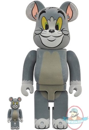 Tom & Jerry Tom Flocky Bearbrick 400% & 100% 2 Pack Medicom