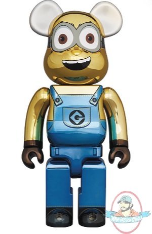 Minions Dave Chrome Version 1000% Bearbrick by Medicom