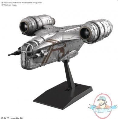 Star Wars Vehicle Model Razor Crest Silver Plastic Model Kit Bandai