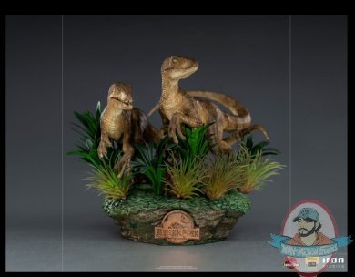 1:10 Jurassic Park Just The Two Raptors Dlx Statue Iron Studios 908929