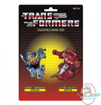 Transformers Grimlock X Ironhide Retro Pin Set Icon Heroes
