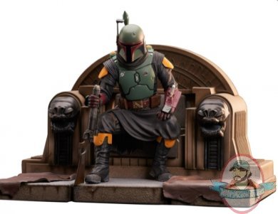 Star Wars Premier Collection Mandalorian Boba Fett on Throne Statue 