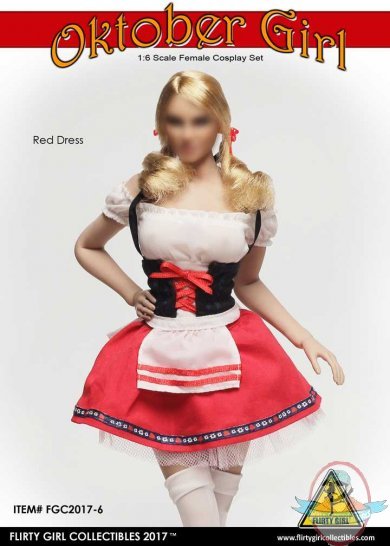 Flirty Girl’s 1:6 Scale Female Clothing Set Red Dress FGC-2017-6 Flirty Girl’s 1:6 Scale Female Clothing Set Red Dress FGC-2017-6