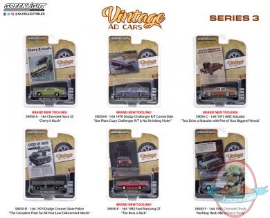 1:64 Vintage Ad Cars Series 3 Set of 6 Greenlight