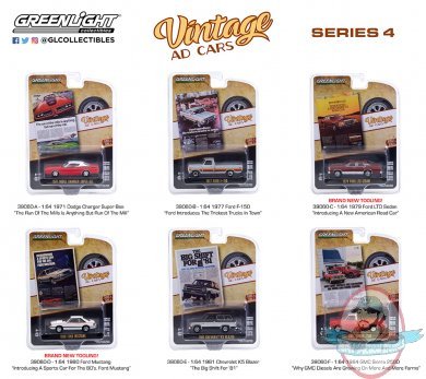 1:64 Vintage Ad Cars Series 4 Set of 6 Greenlight 1:64 Vintage Ad Cars Series 4 Set of 6 Greenlight