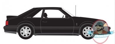1:18 Scale 1993 Ford Mustang Cobra Black Black Interior 18921 by Acme