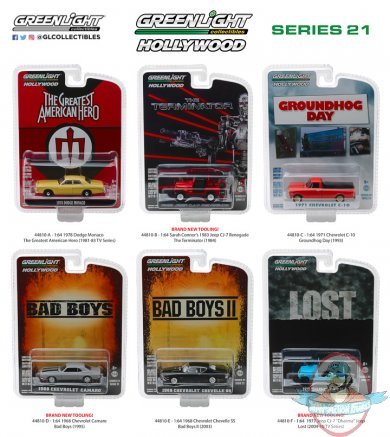 1:64 Hollywood Series 21 Set of 6 Greenlight 1:64 Hollywood Series 21 Set of 6 Greenlight