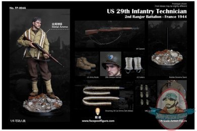 1/6 US 29th Infantry Technician France 1944 Standard FP004A Facepool