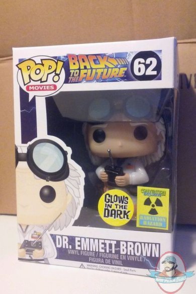 Pop Movies! BTTF Dr. Emmett Brown GID #62 Exclusive Figure Funko JC