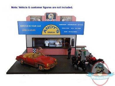 1:18 Burger Stand Diorama with Two Chef Figures American Diorama