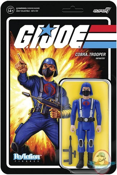 Gi Joe Cobra Trooper H-Back Pink Wave 1A ReAction Figure Super 7