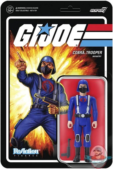 Gi Joe Cobra Trooper Y-Back Pink Wave 1A ReAction Figure Super 7