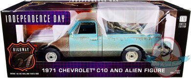 1:18 1971 Chevrolet C-10 with Alien Figure Independence Day