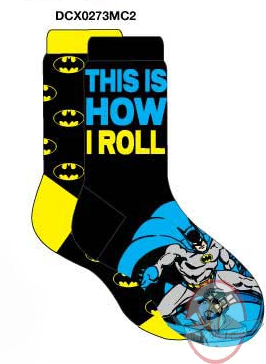 Dc Mens Crew 2 Pack SuperHeroes Batman Socks DCX0273MC2