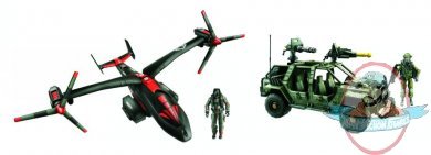  GI JOE Pursuit of Cobra Black Dragon Vtol & Vamp Jeep Set Of 2