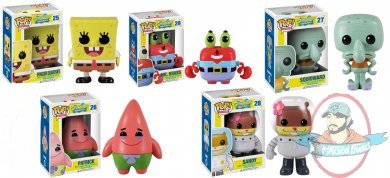 Pop! Television Spongebob Squarepants Set of 5 Vinyl Figures Funko