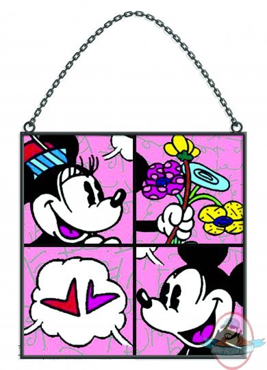 Disney Britto Mickey & Minnie Glass Suncatcher Disney Britto Mickey & Minnie Glass Suncatcher