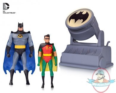 Batman Animated Series Batman & Robin with Batsignal 2 Pack