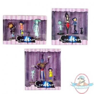Coraline Set of 3 PVC 3 Inch Figure 3-Packs by Neca