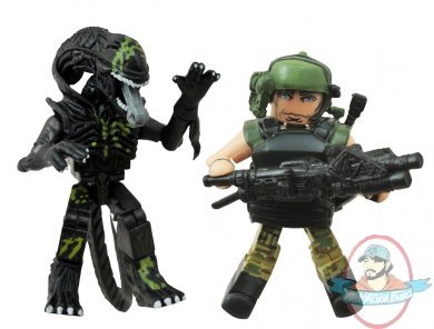 Aliens Series 1 Pvt Drake & Battle-Damaged Attacking Minimates Diamond Aliens Series 1 Pvt Drake & Battle-Damaged Attacking Minimates Diamond