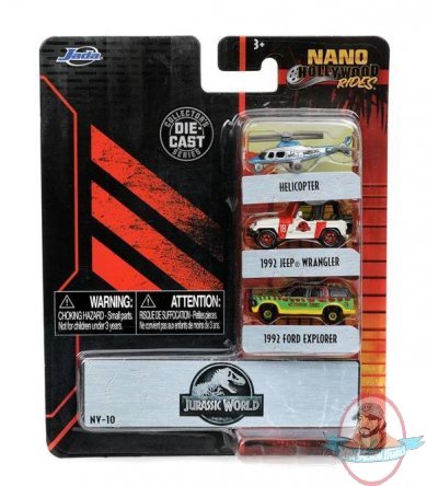 Nano Hollywood Rides Jurassic World Metalfigs 3PK Jada Toys