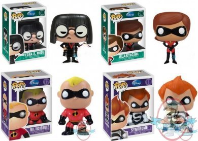 POP! Disney The Incredibles Set of 4 Vinyl Figures by Funko